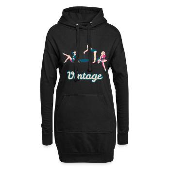 Retro Pin Up Girls vintage sexy frau nostalgie - Hoodie-Kleid - Schwarz - Vorne
