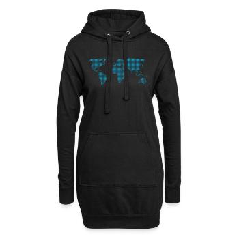 Carte mondiale - Sweat-shirt à capuche long Femme - noir - Devant