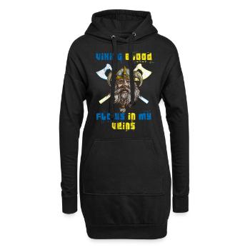 Wikinger Schweden Schwede Wikinger Blut Geschenk - Hoodie-Kleid - Schwarz - Vorne