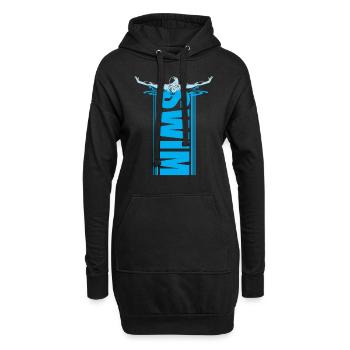 Nageur nageant nageant cadeau de sport - Sweat-shirt à capuche long Femme - noir - Devant