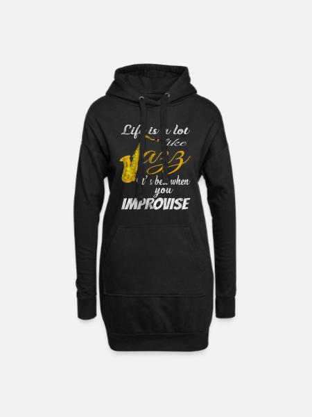 Jazz Life - Hoodie Dress - black