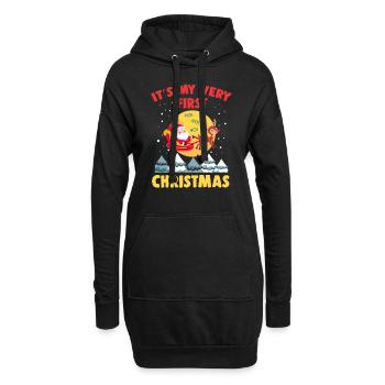 Es ist mein allererstes Weihnachten - Hoodie-Kleid - Schwarz - Vorne