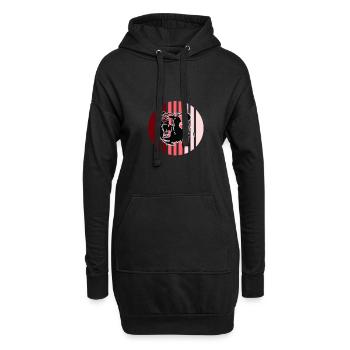 bär - Hoodie-Kleid - Schwarz - Vorne