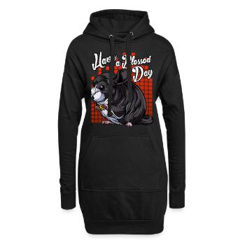 Modern Chinchilla | Waldtier Waldbewohner Geschenk - Hoodie-Kleid - Schwarz - Vorne