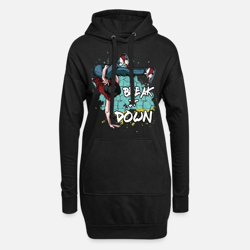Breakdance Break It Down | Breakdancing Geschenk - Hoodie-Kleid - Schwarz