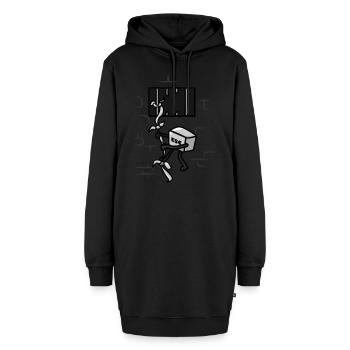 Tastatur bricht aus dem Gefängnis aus - Hoodie-Kleid - Schwarz - Vorne - AI Model Female 172 light (172cm)