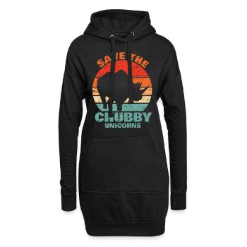 Save the Chubby Unicorns Geschenk Rhino Nashorn - Hoodie-Kleid - Schwarz - Vorne