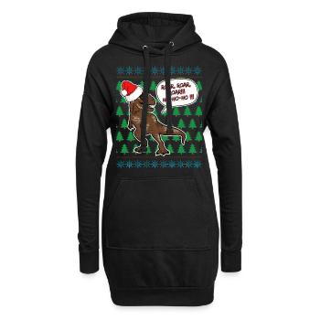 T Rex Christmas Jumper Fan de dinosaures de Noël - Sweat-shirt à capuche long Femme - noir - Devant