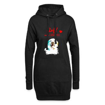 Arf means I love you - Maremmano - Sweat-shirt à capuche long Femme - noir - Devant