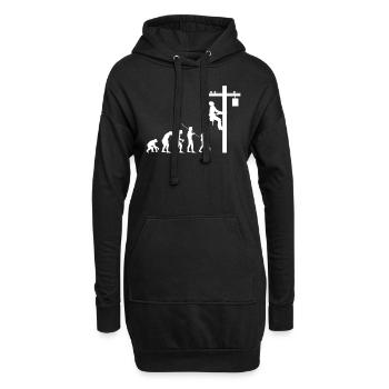 Électricien évolution - Sweat-shirt à capuche long Femme - noir - Devant