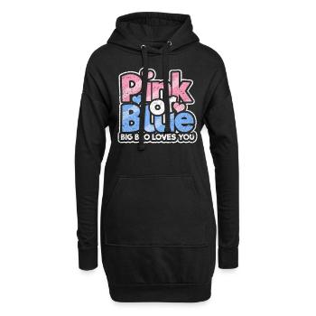 Rosa oder blaues großes Bro liebt Sie - Hoodie-Kleid - Schwarz - Vorne