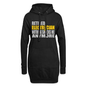 Elektriker Rente - Hoodie-Kleid - Schwarz - Vorne