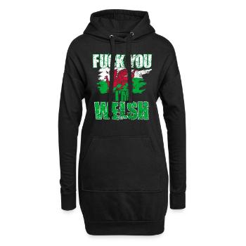 Fick dich ich bin Waliser - Hoodie-Kleid - Schwarz - Vorne