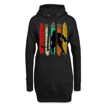 Hockey sur glace de style rétro | Cadeau de sports de glace - Sweat-shirt à capuche long Femme - noir - Devant
