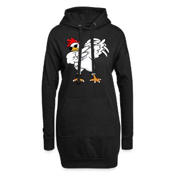 Dabbing Chicken - Sweat-shirt à capuche long Femme - noir - Devant