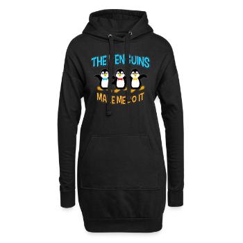 Comic Kawaii avec un oiseau marin drôle - Sweat-shirt à capuche long Femme - noir - Devant