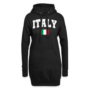 Drapeau italie - Sweat-shirt à capuche long Femme - noir - Devant