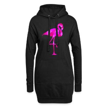 Flamingo - Hoodie-Kleid - Schwarz - Vorne