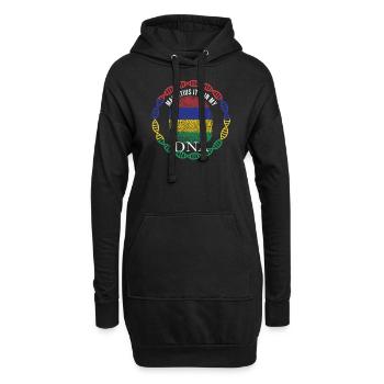 Mauritius ist in meiner DNA - Hoodie-Kleid - Schwarz - Vorne