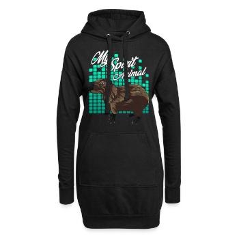 Capybara - Hoodie-Kleid - Schwarz - Vorne