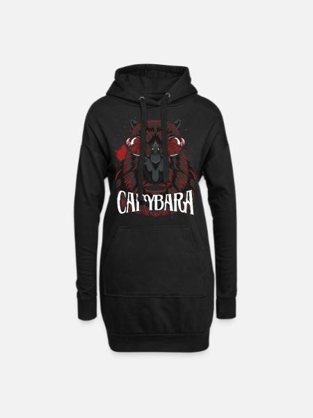 Capybara - Hoodie-Kleid - Schwarz