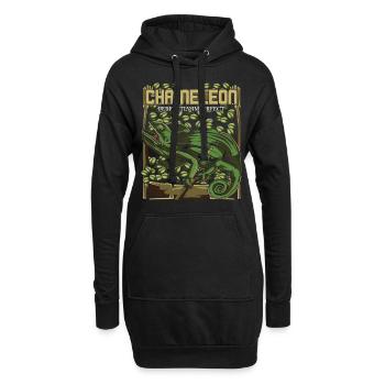 caméléon - Sweat-shirt à capuche long Femme - noir - Devant