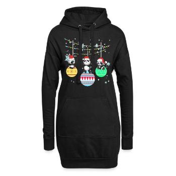 Panda Pandabär Tier Weihnachten Geschenk - Hoodie-Kleid - Schwarz - Vorne