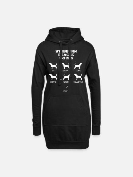 Lustiges Beagle-Geschenk für beagle Liebhaber hartnäckiger Trick - Hoodie-Kleid - Schwarz
