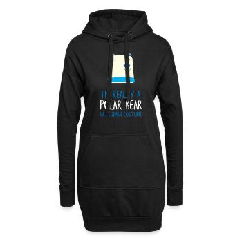 Ich bin wirklich ein Eisbär - Hoodie-Kleid - Schwarz - Vorne