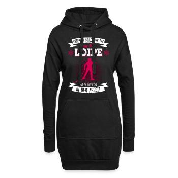 Cooles Langlauf Wintersport Loipe Frauen Geschenk - Hoodie-Kleid - Schwarz - Vorne