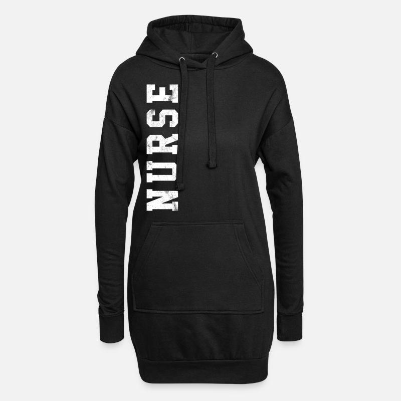 Krankenschwester - Hoodie-Kleid - Schwarz