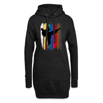 Silhouette de ceintures de taekwondo - Sweat-shirt à capuche long Femme - noir - Devant