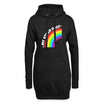 Homosexuelles Paar mein anderes halbes Geschenk - Hoodie-Kleid - Schwarz - Vorne