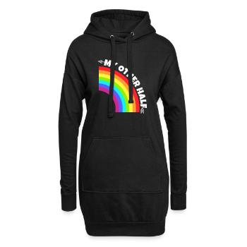 Couple gay mon autre demi-cadeau - Sweat-shirt à capuche long Femme - noir - Devant
