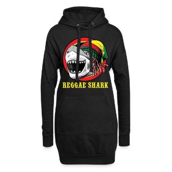 Reggae Shark Shirt Lustiges Rasta Cooles Geschenk - Hoodie-Kleid - Schwarz - Vorne