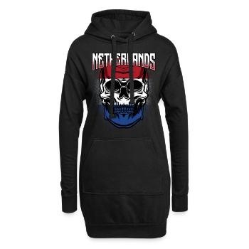 Crâne hollandais | Cadeau Pays-Bas - Sweat-shirt à capuche long Femme - noir - Devant