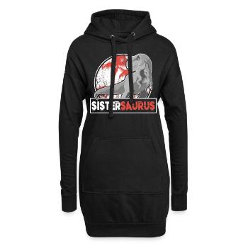 SISTERSAURIER Sister T Rex Dino Fan Shirt - Hoodie Dress - black - Front