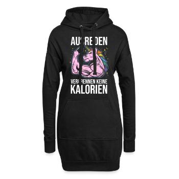 Motivation Calories Excuses Sport Licorne Fitness - Sweat-shirt à capuche long Femme - noir - Devant