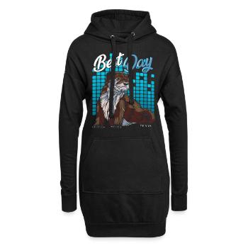 Otter - Hoodie-Kleid - Schwarz - Vorne