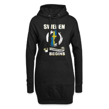 Schweden - Hoodie-Kleid - Schwarz - Vorne