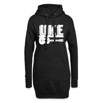 Funny Ukulele Gitarre Noten Musiker Geschenk - Hoodie-Kleid - Schwarz - Vorne