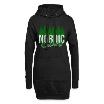 Marche nordique - Sweat-shirt à capuche long Femme - noir - Devant