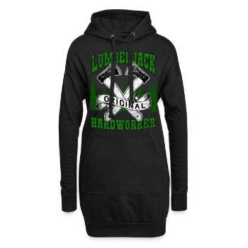 Ouvrier forestier bûcheron - Sweat-shirt à capuche long Femme - noir - Devant