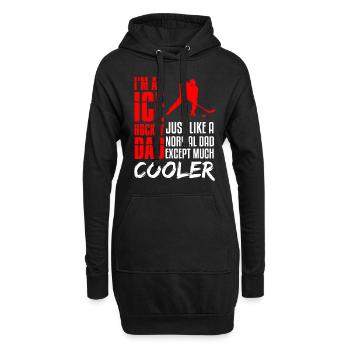 Ice Hockey Dad - Hoodie-Kleid - Schwarz - Vorne