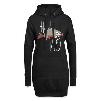 How About No / Süßes Faultier / Wie wärs mit Nein - Hoodie-Kleid - Schwarz - Vorne
