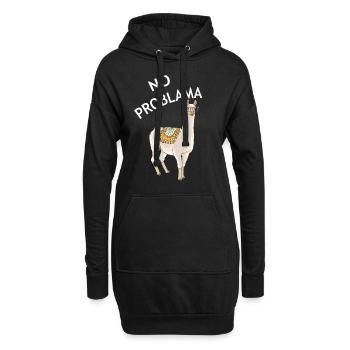 No Problama Lama | Alpaka Tier Lustig Geschenkidee - Hoodie-Kleid - Schwarz - Vorne