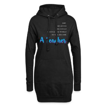 So She Became A Teacher - Hoodie Dress - black - Front