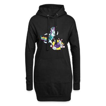 Bowling Skittles Licorne Player Cadeau Bowler - Sweat-shirt à capuche long Femme - noir - Devant