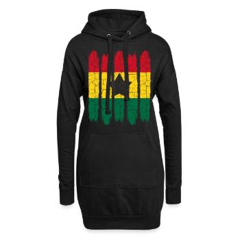 Ghana - Hoodie-Kleid - Schwarz - Vorne