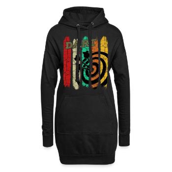 Retro Style Vintage Dartboard Dartpfeile Geschenk - Hoodie-Kleid - Schwarz - Vorne